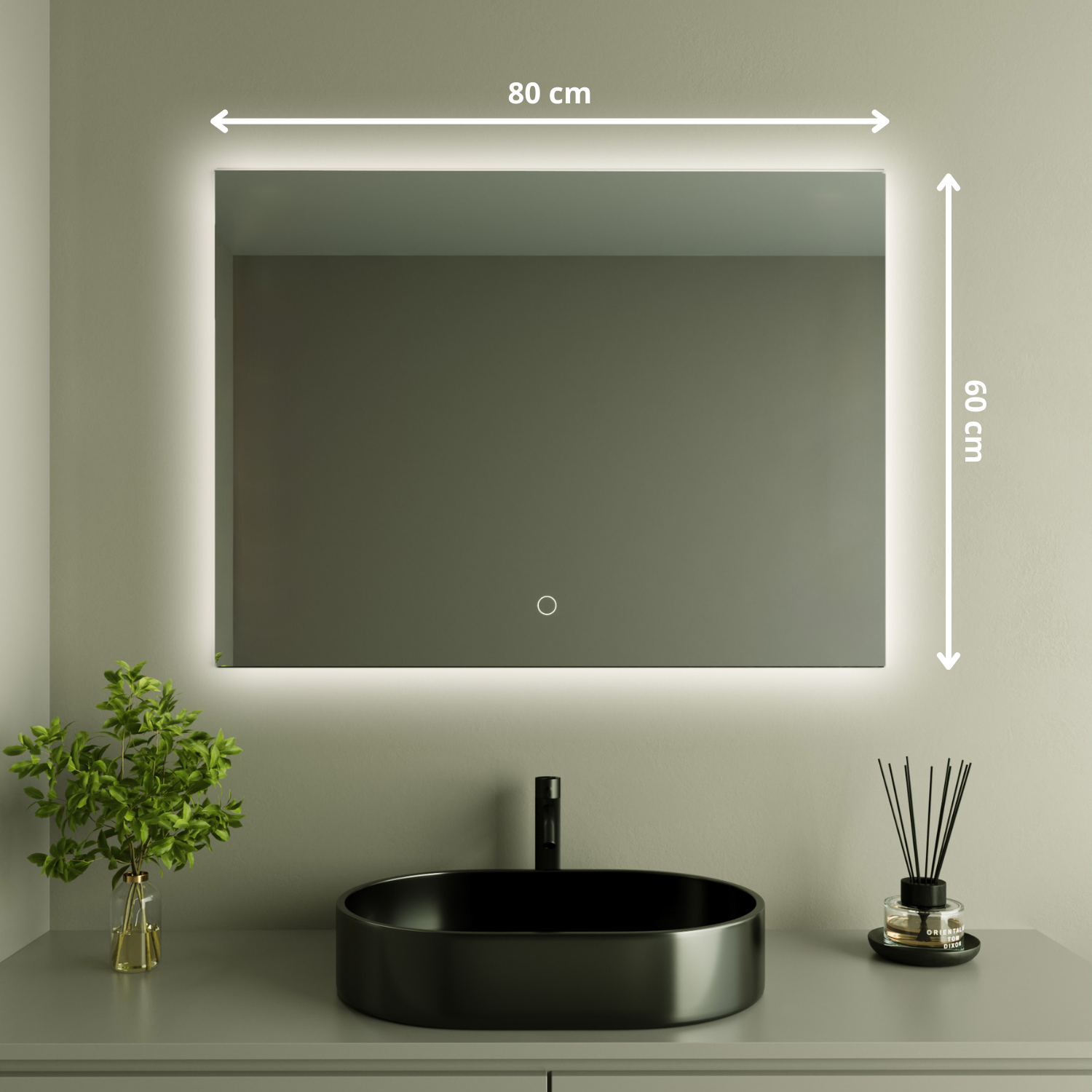 Lomadox Armadietto Da Bagno Con Specchio LUTON56 - 40x75x16 Cm, Rovere Wotan, 1 Anta, Illuminazione A LED, Ripiani Interni