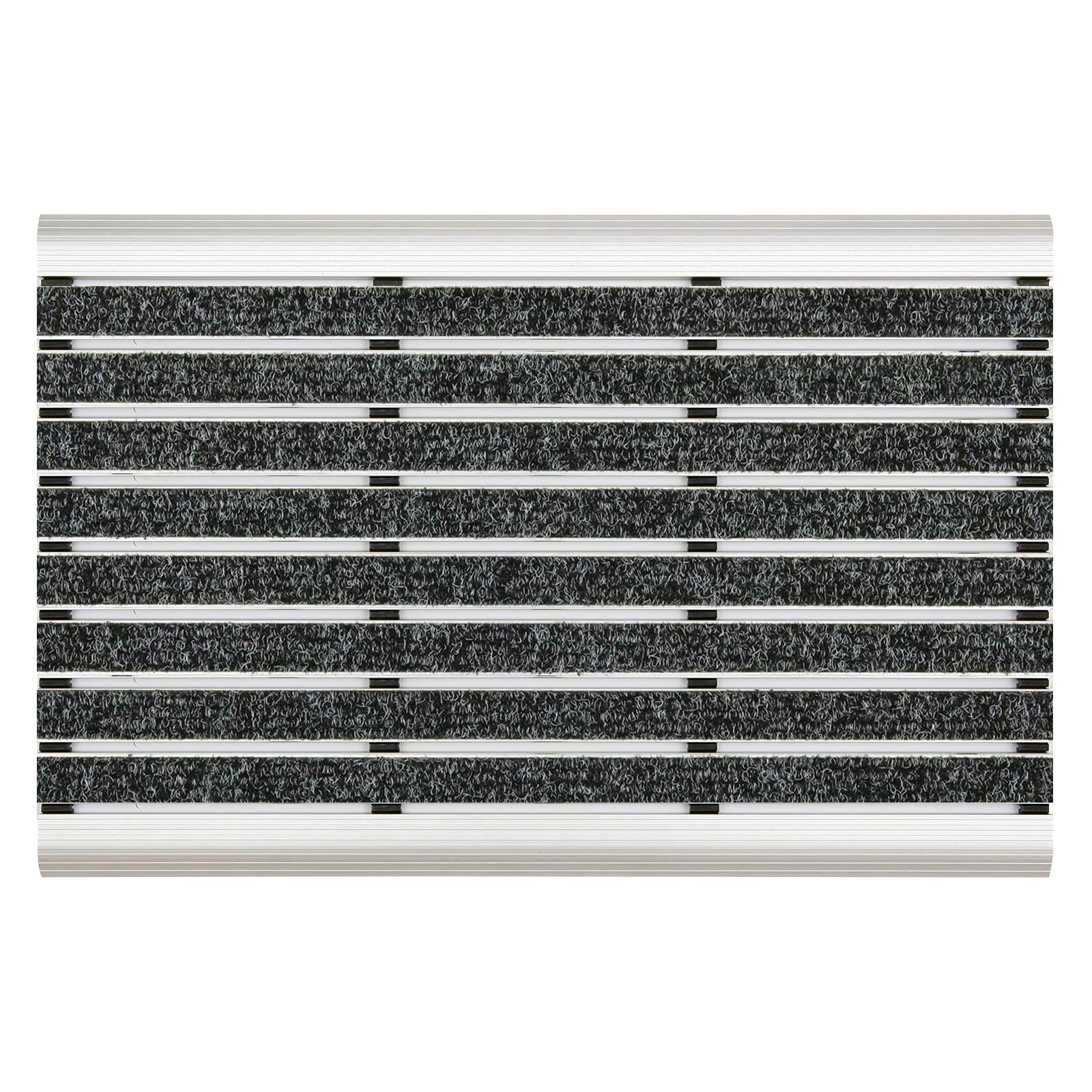Floordirekt Paillasson Profi Brush Aluminium 40x60cm - Brosses Nylon 8 Couleurs, Résistant Intempéries