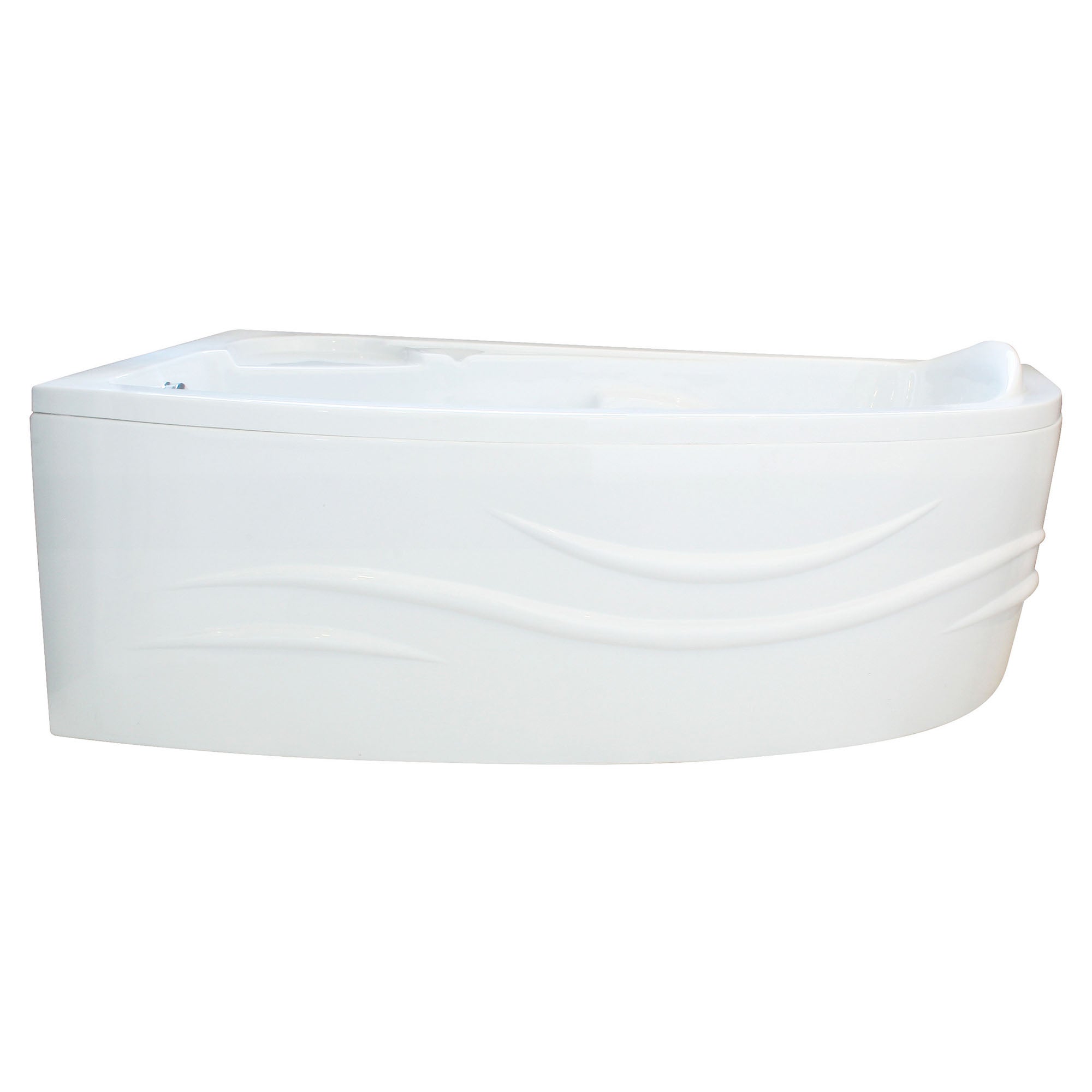 ONDEE ZEN - Kit Baignoire d'angle 135 cm et tablier motif vague - ABS et acryl 3mm - blanc - 2
