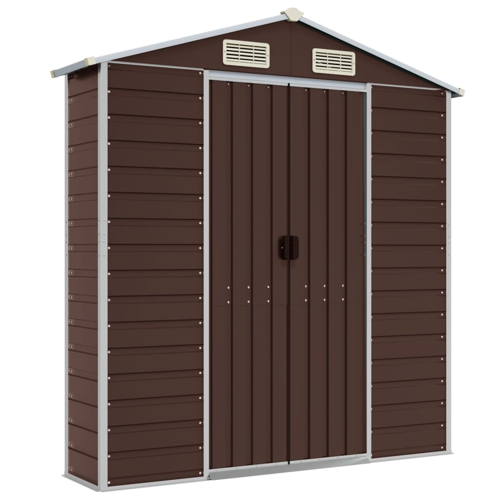 Maison Exclusive - Abri de jardin marron 191x810x198 cm acier galvanisé - 8