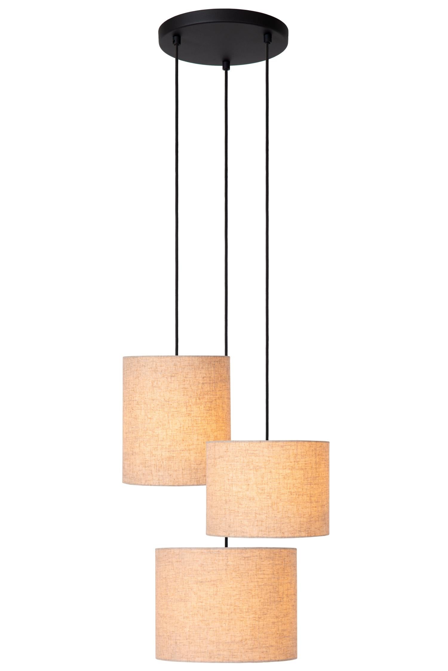 Lampa wisząca MAYA kremowo-czarna 3xE27x40W tkanina wym:150x50x50cm IP20 Lucide
