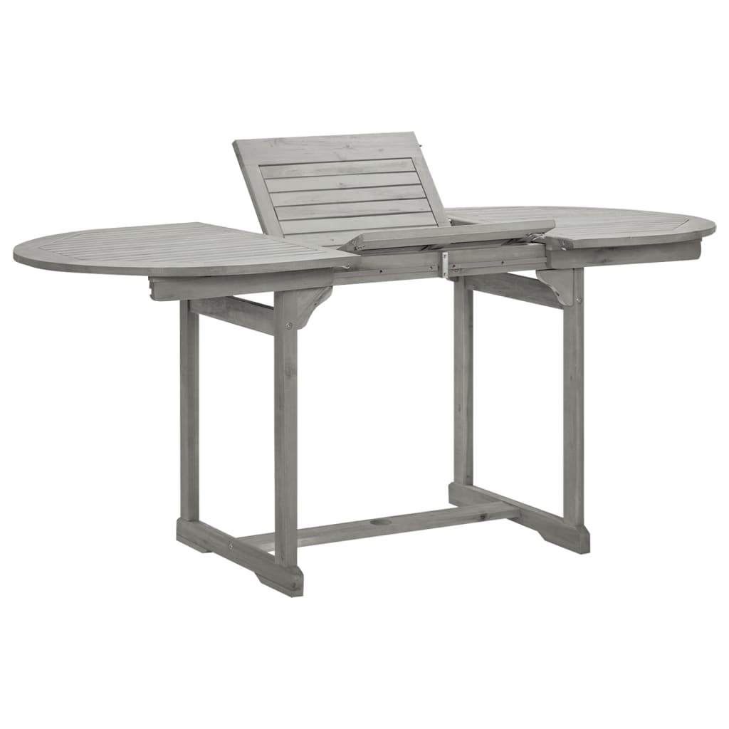 Table à dîner de jardin (120-170)x80x75 cm Bois d'acacia massif 4 - 3
