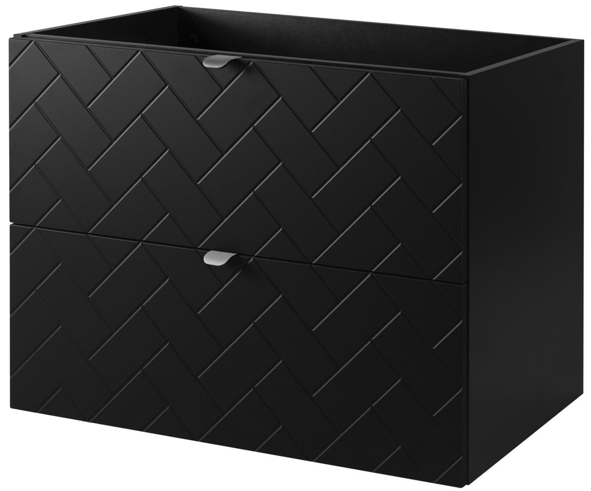 Szafka łazienkowa MADIS 80 cm czarna frezowane szuflady wisząca