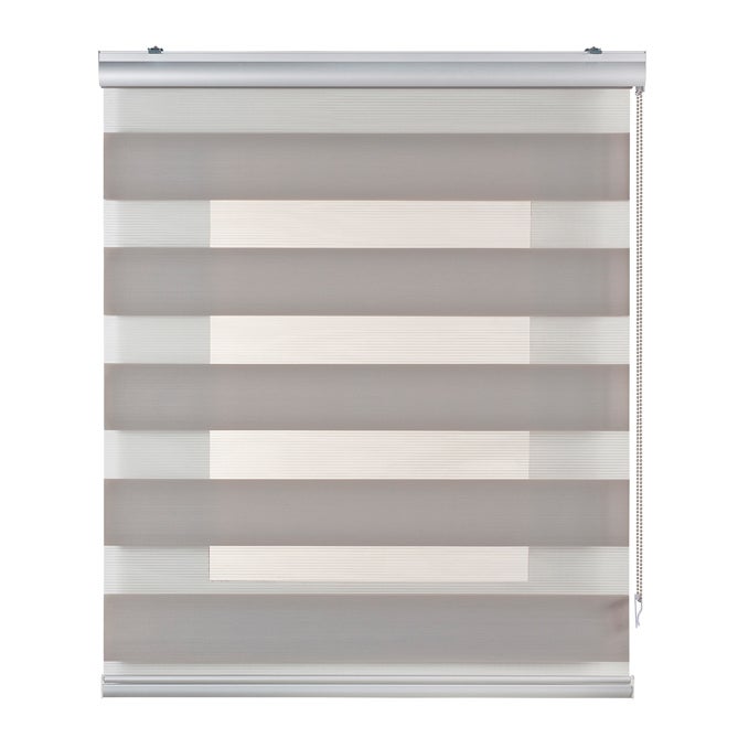 Estores noche y día premium, estor enrollable con acabados de aluminio premium gris piedra, 180 x 250 cm