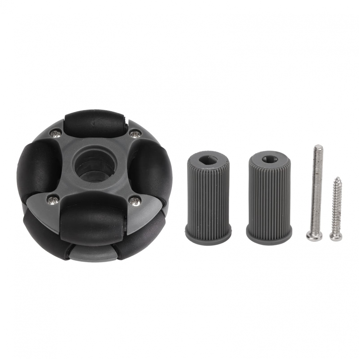 Roue omnidirectionnelle en alliage d'aluminium de 48 mm, roue pour compétition robotique, roue double omnidirectionnelle rotative à 360° avec 8 rouleaux en nylon PE pour châssis de