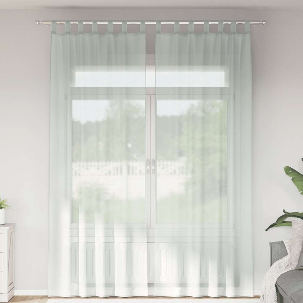 Zasłony woalowe z pętelkami 2 szt. Jasnoszary 140x260 cm vidaXL