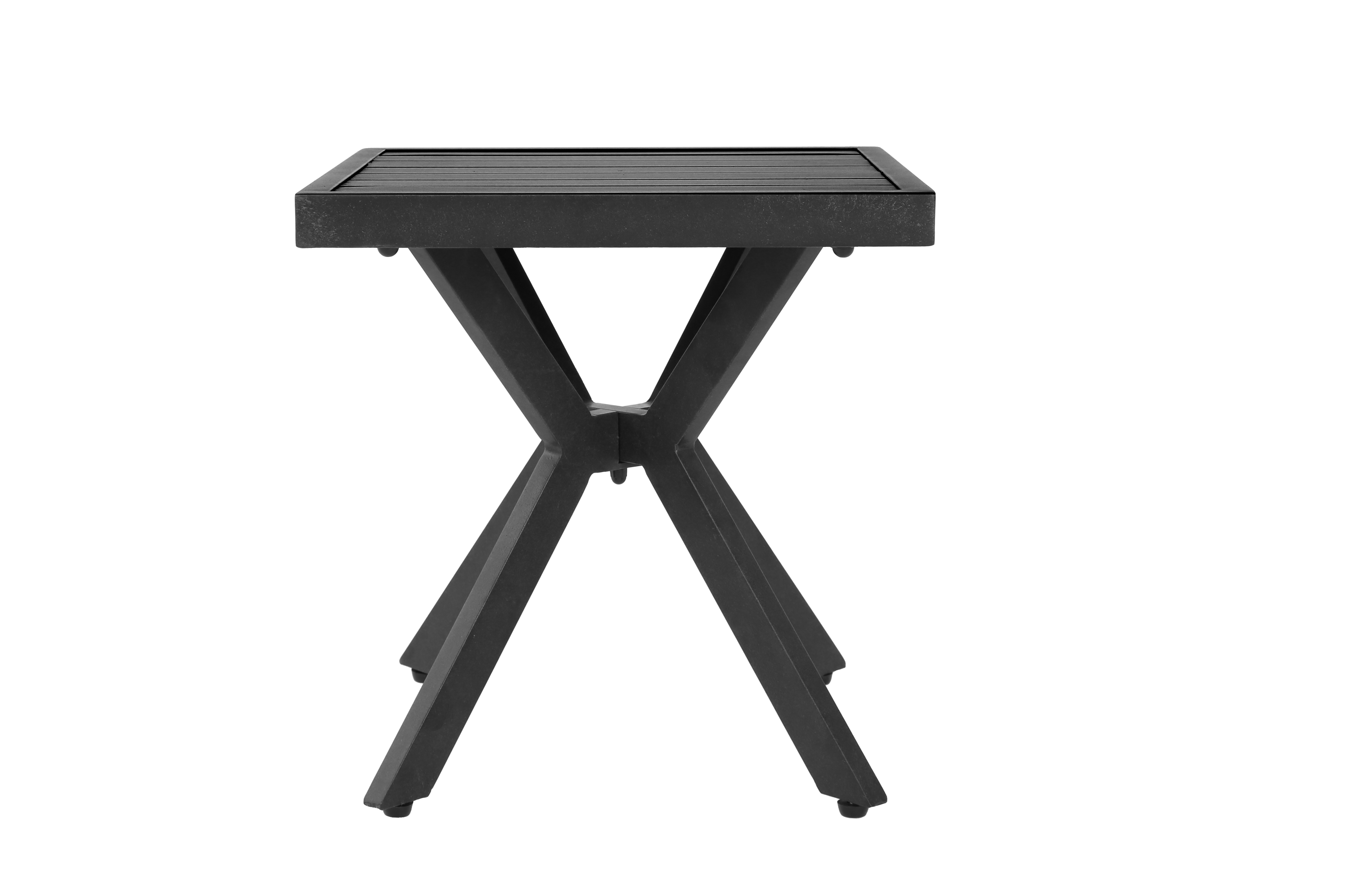 Table d'Appoint Carrée en Aluminium pour Patio, Jardin et Piscine, Facile à Entretenir, Résistant aux Intempéries, Couleur Brun Foncé - 9