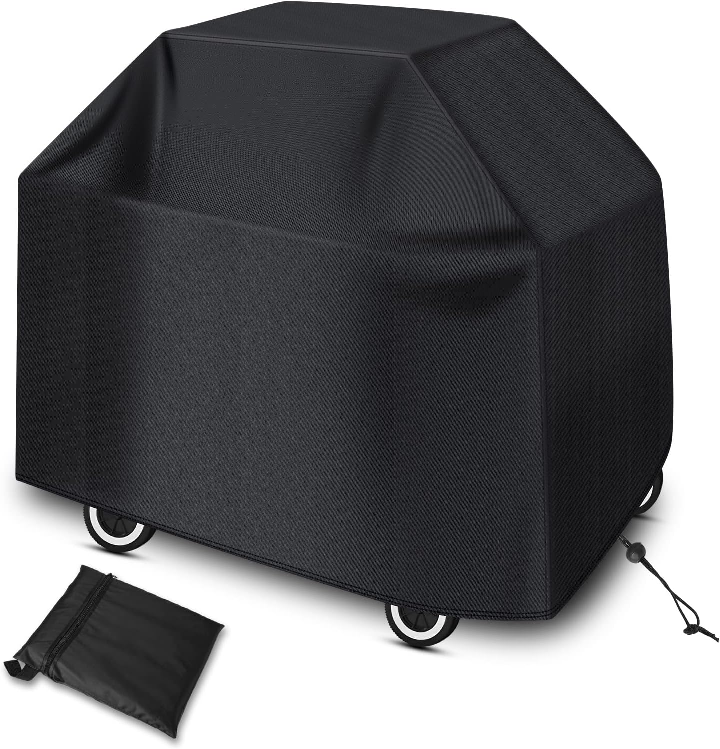Pokrowiec na grilla ogrodowego, ochronna plandeka do grilla, pokrowiec plancha do grilla gazowego, z powłoką wodoodporną (145 x 61 x 117 cm, czarny)