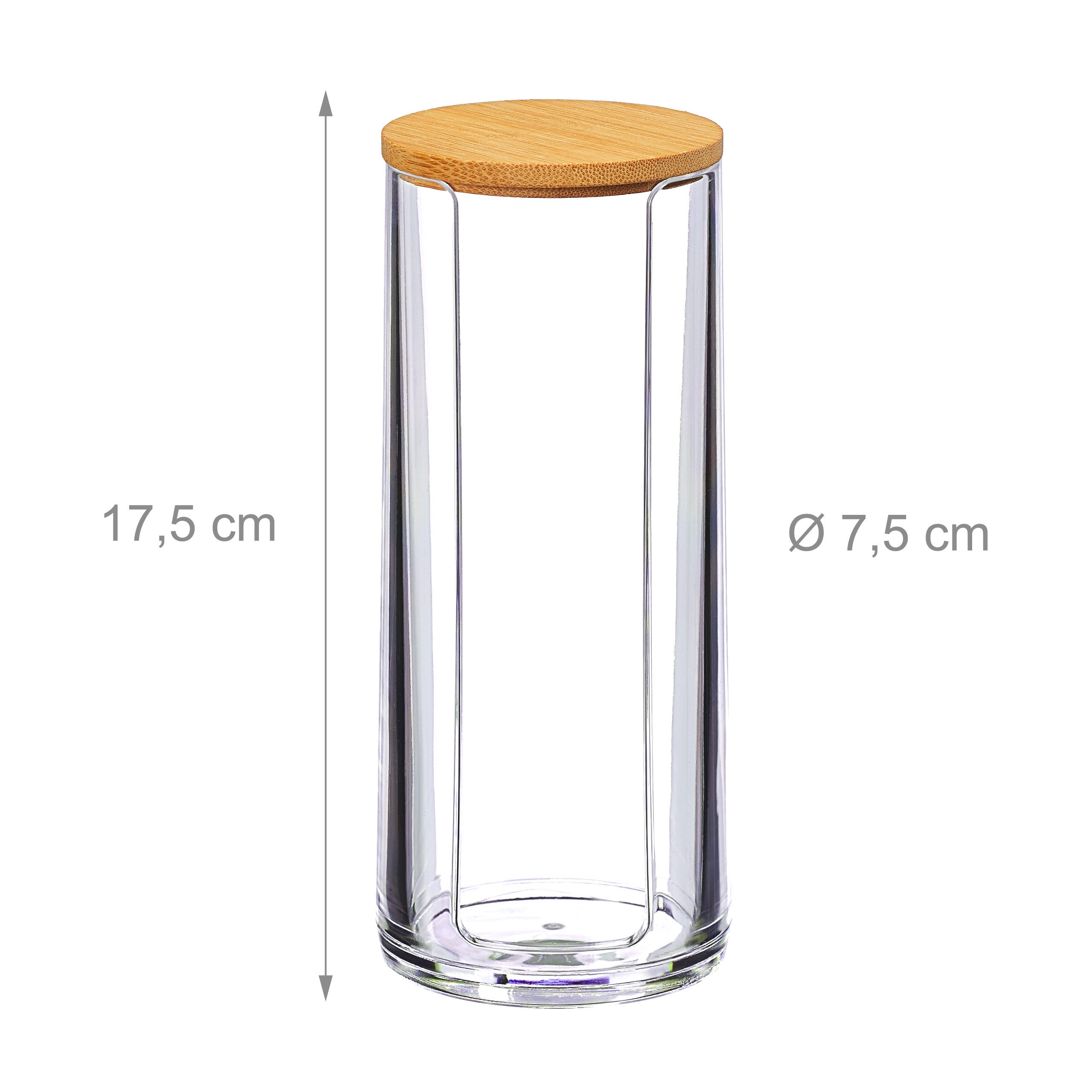 Distributeur rond coton démaquillant, Boite coton, Range coton, Organiseur couvercle Set de 2, 20x7 cm, Relaxdays - 4