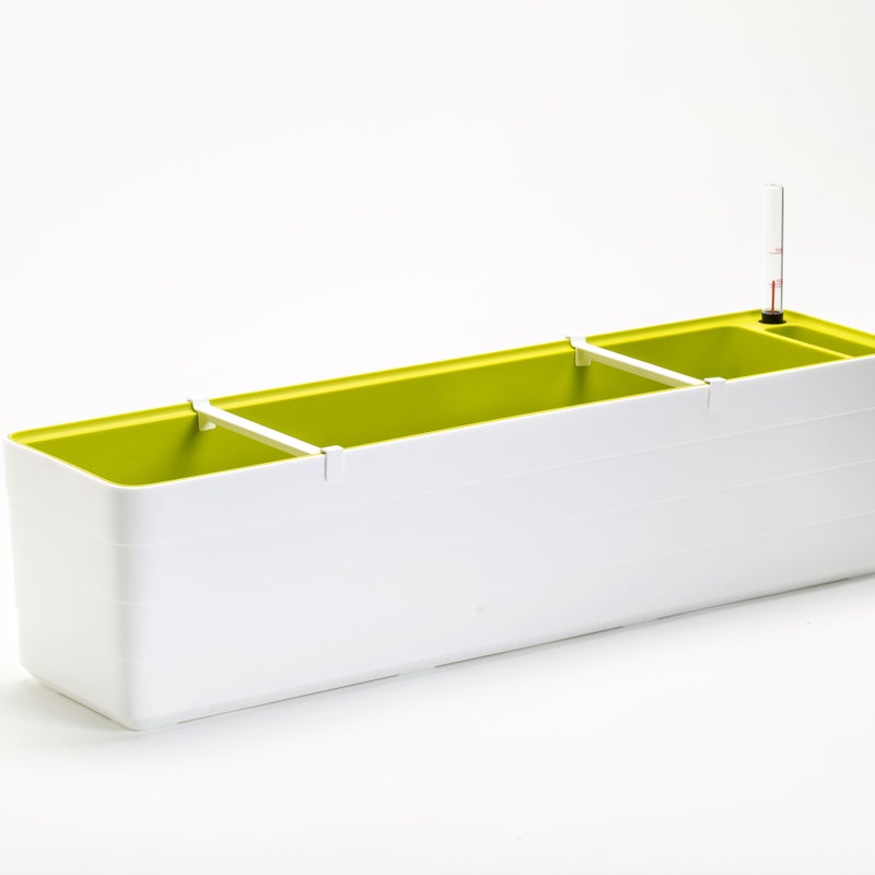 Skrzynka balkonowa BERBERIS Rim Kowalczyk 80 cm biała z uchwytami 1 kpl