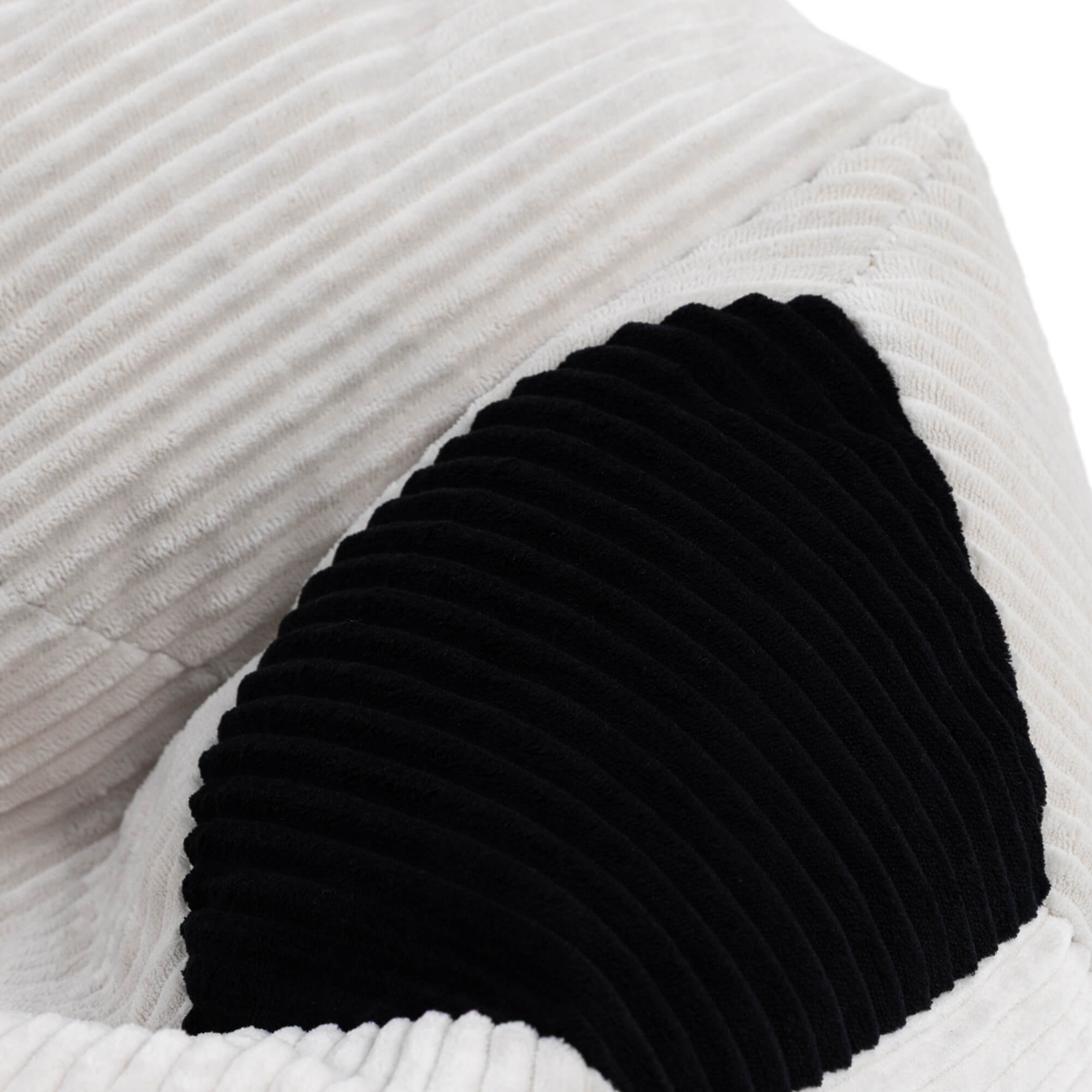 Pouf fauteuil classique large enfant en velours côtelé imprimé football, noir, chambre, salon, 76x76cm Oeko-Tex® - 5