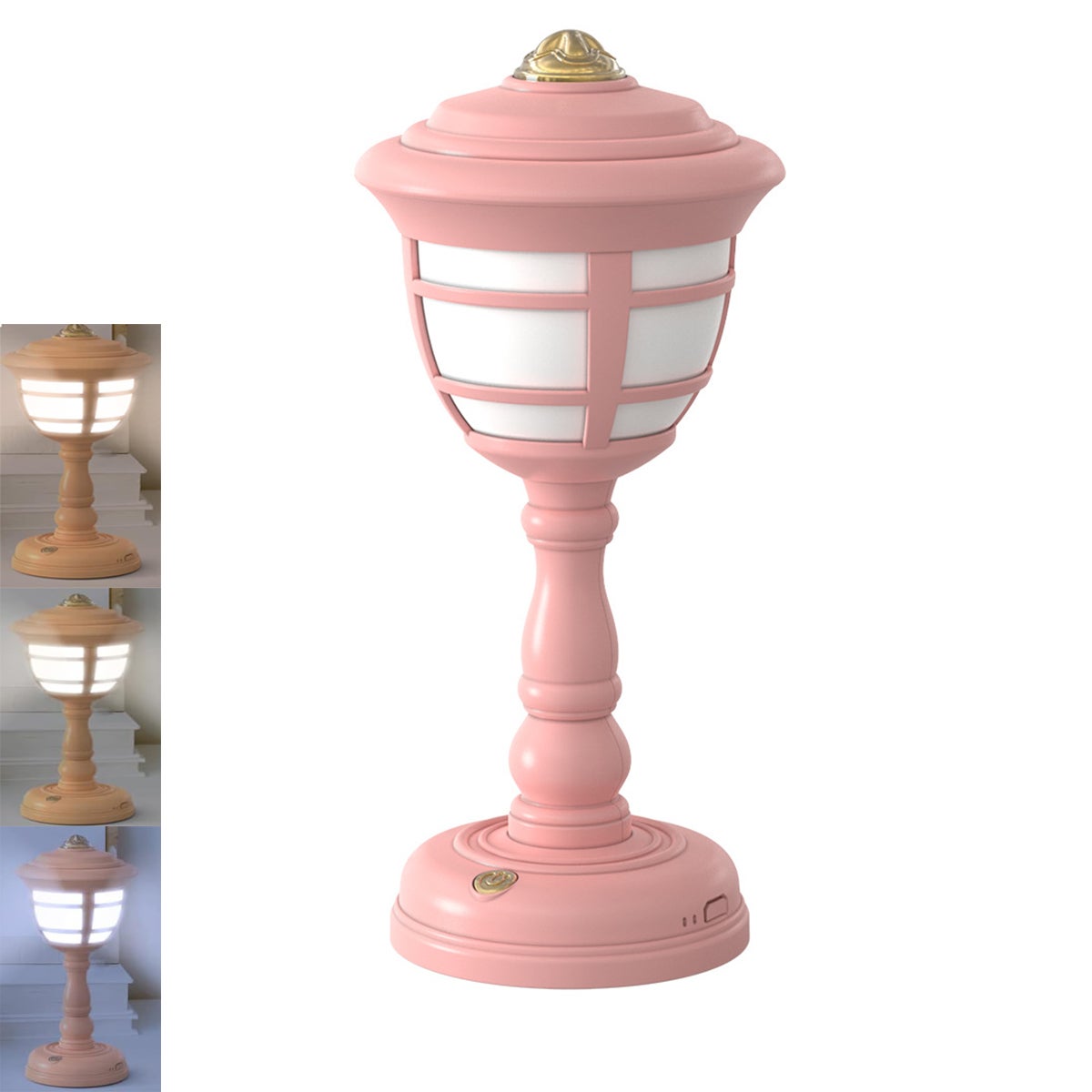 Lampka biurkowa – Bezprzewodowa lampka biurkowa, lampka biurkowa z możliwością ładowania, lampka stołowa LED, lampka nocna (różowa)