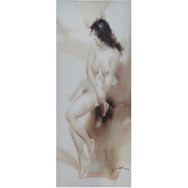 Biscottini pintura al óleo sobre lienzo 40x3x100 cm | cuadros de mujeres pintados a mano | pintura para salón, cocina y habitaciones