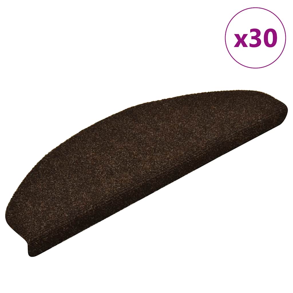 Tapis d'escalier autocollant 30 pcs | Paillasson d'escalier | Tapis de marche marron 65x21x4 cm CFW382773 - 2