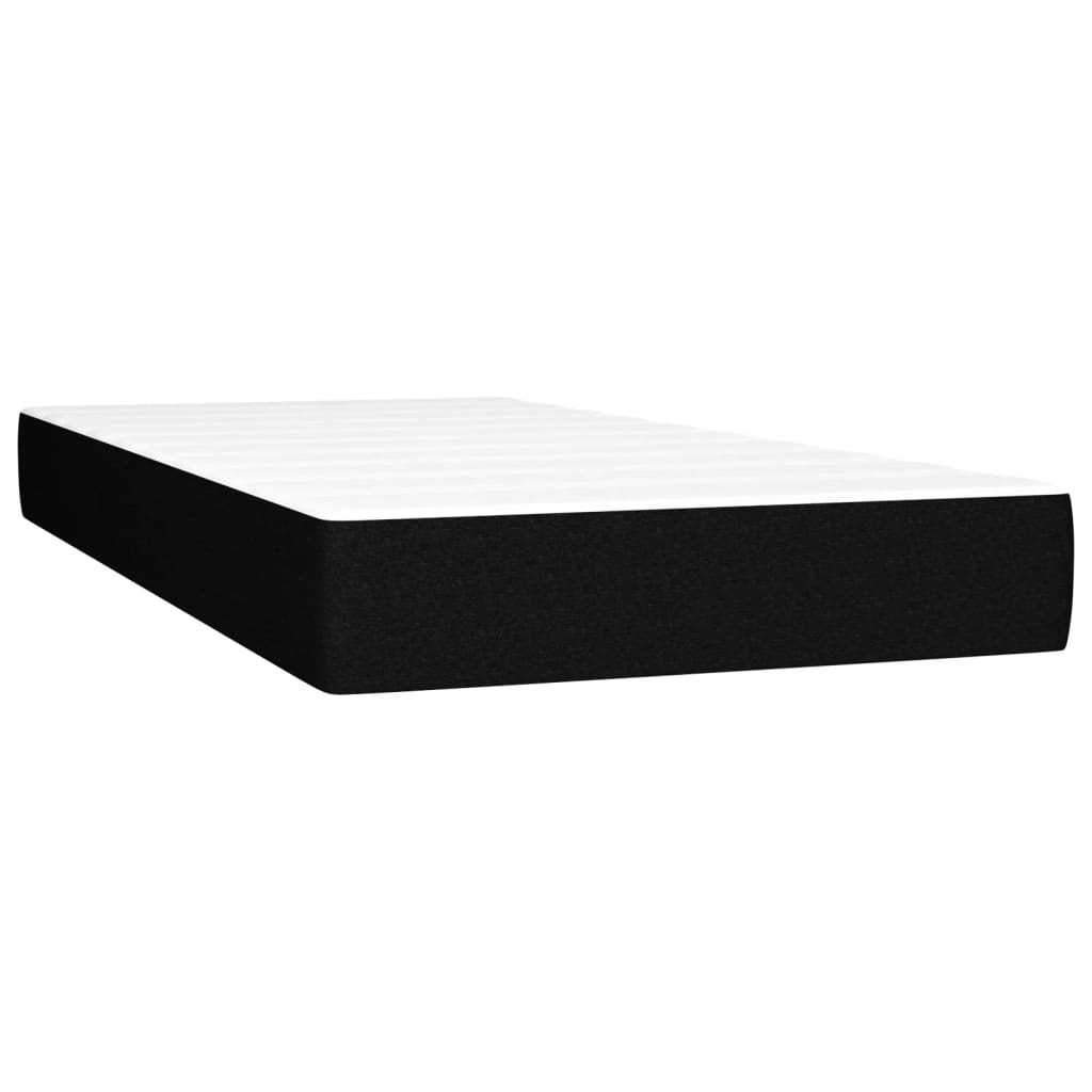 Maison Exclusive - Sommier à lattes de lit avec matelas Noir 90x190 cm Tissu - 5