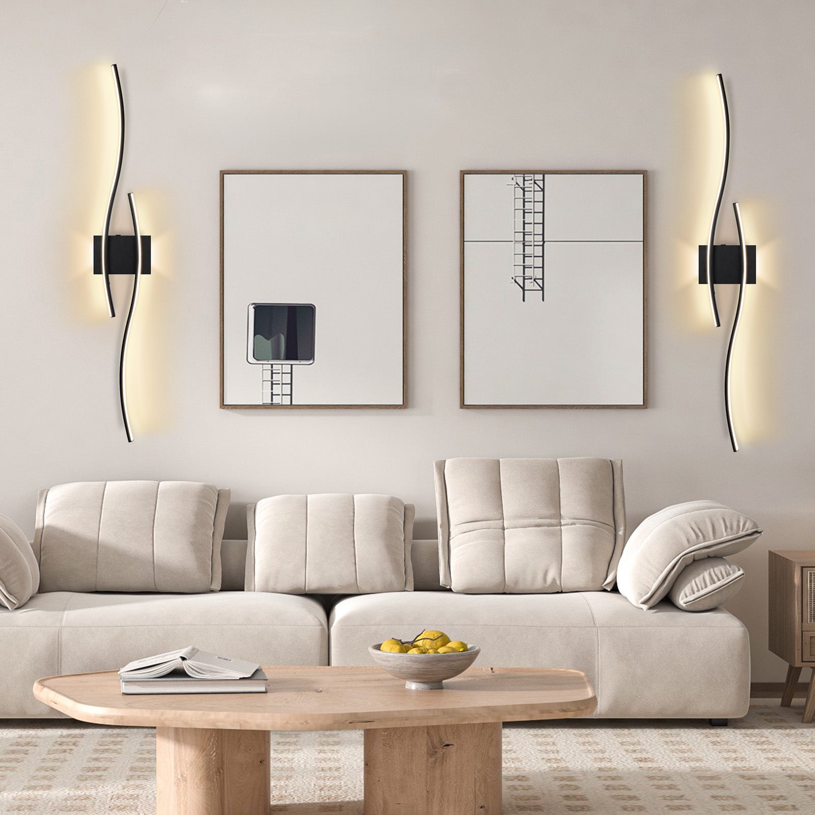 Kinkiet LED do wnętrz, czarny, 100 cm, ściemnialny, z pilotem, 3000K-6000K, sterowanie dotykowe, do sypialni, salonu, korytarza - 8