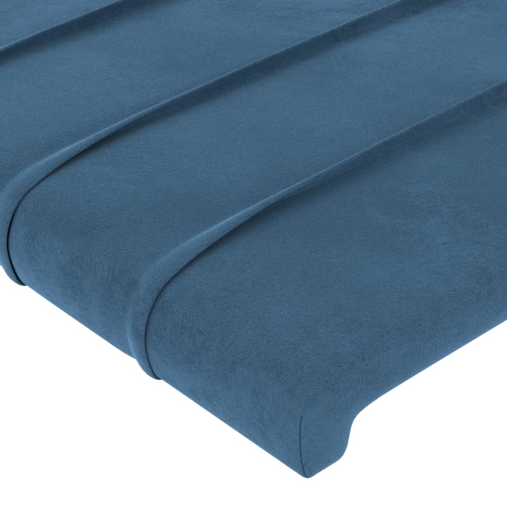 Maison Exclusive - Tête de lit avec oreilles Bleu foncé 183x16x78/88 cm Velours - 5