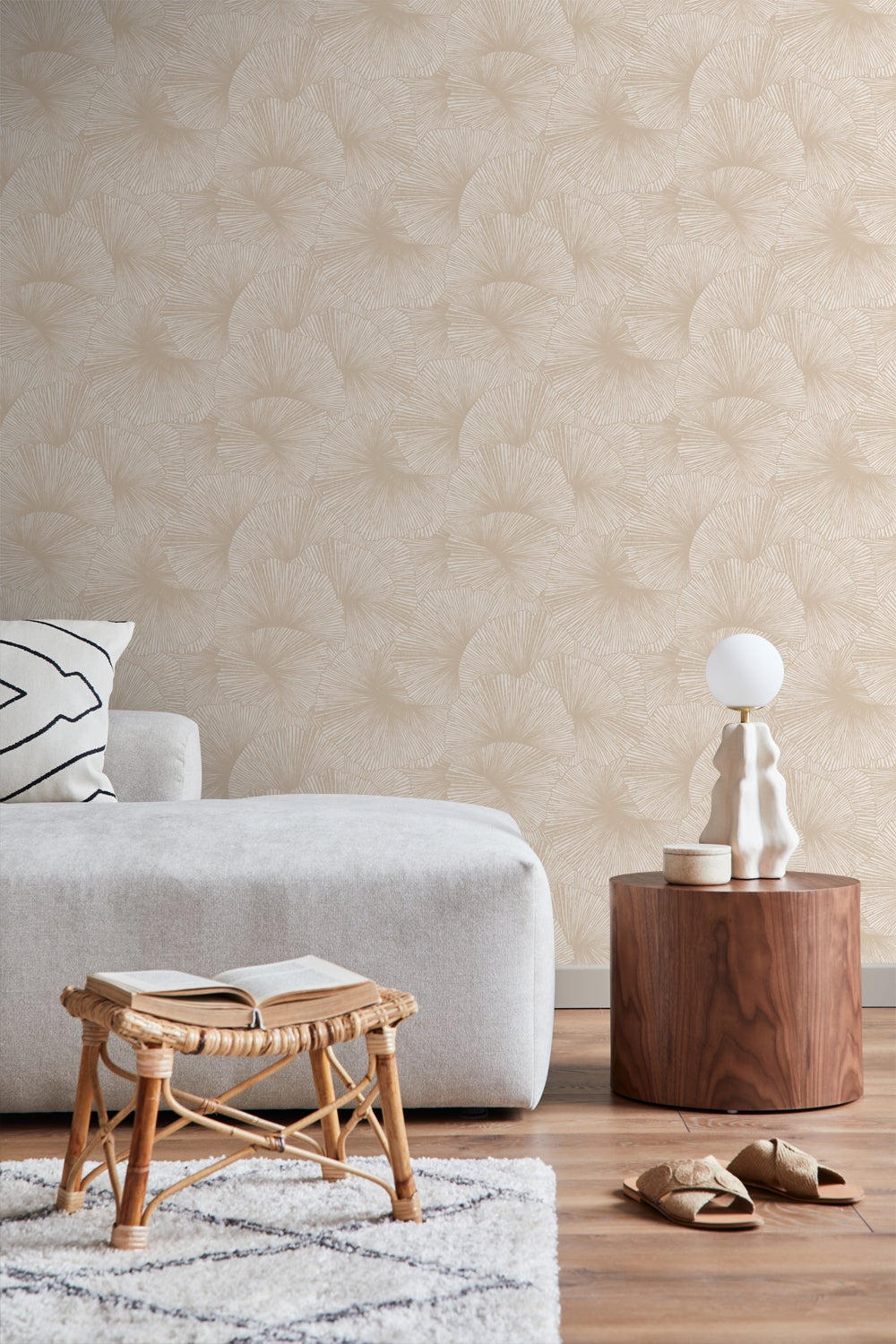 Papier peint effet 3D feuilles beige - 53 cm x 10.05 m - ESTAhome - 7