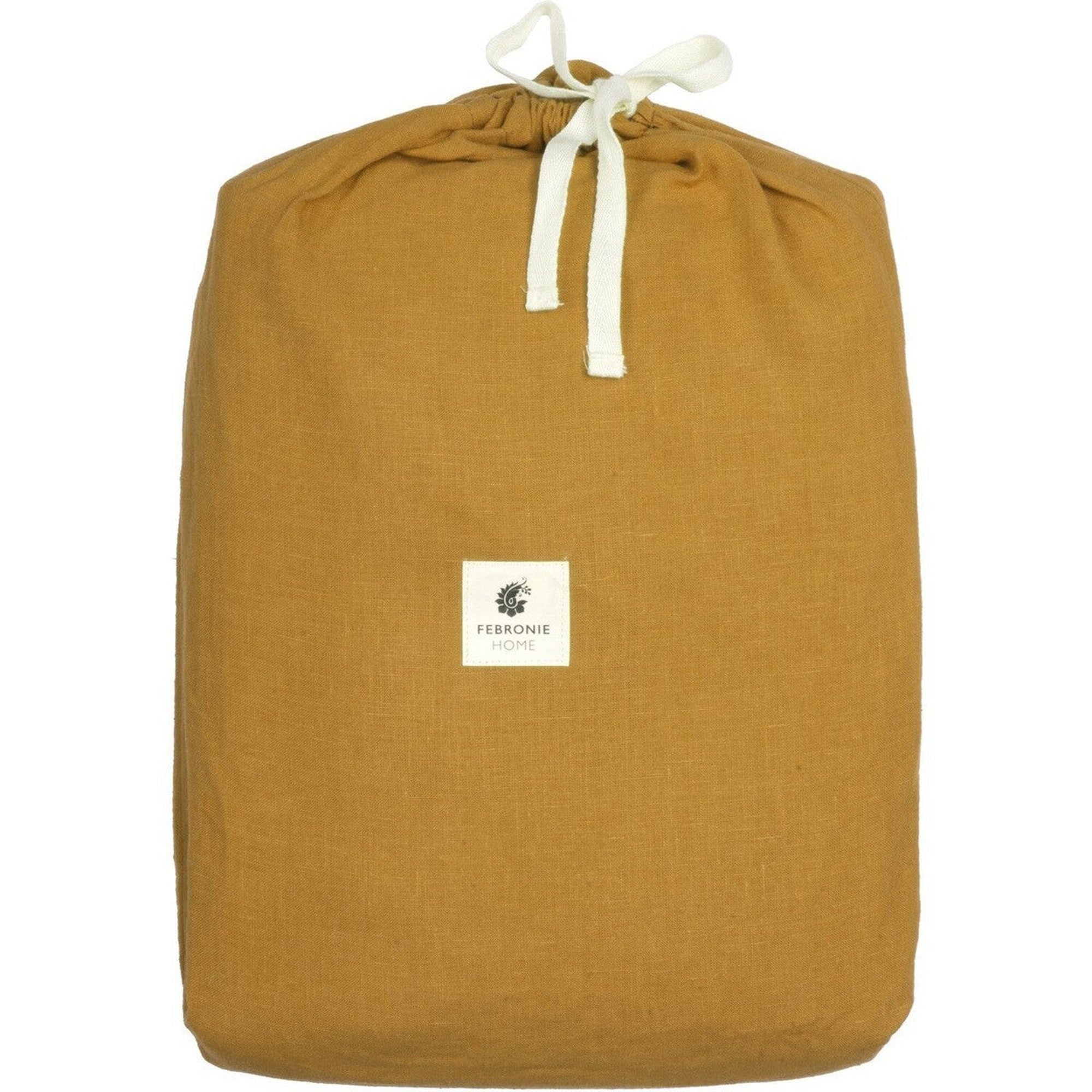 Housse de couette 200x200 lin lavé jaune safran - 5