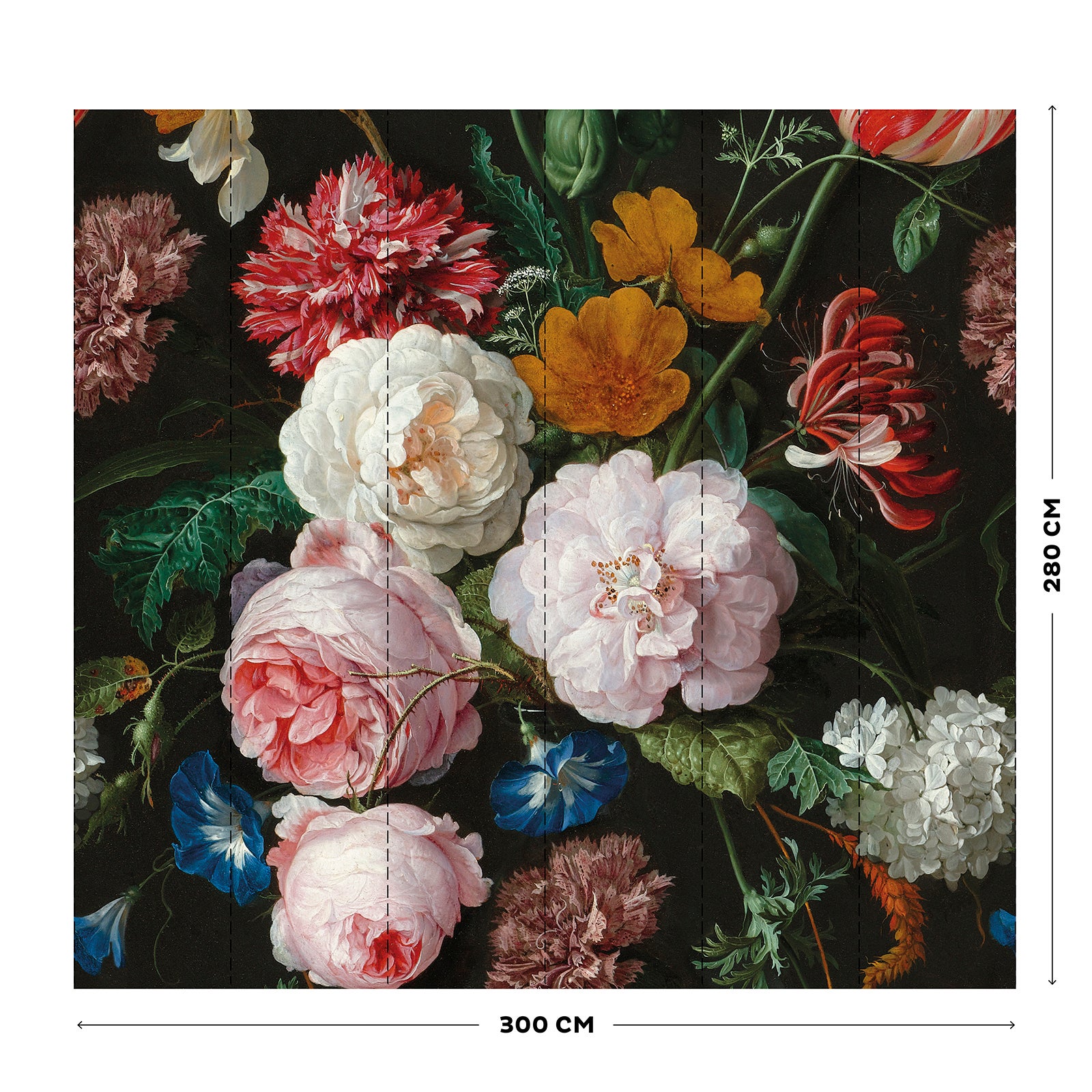 Papier peint panoramique intissé Fleurs Eloïse 300 x 280cm Multicolore - 4