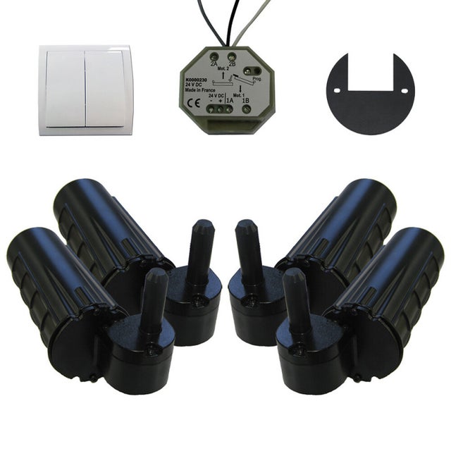 Double motorisation pour volet 2 battants SLID'UP URANUS filaire - gond Ø 14 mm