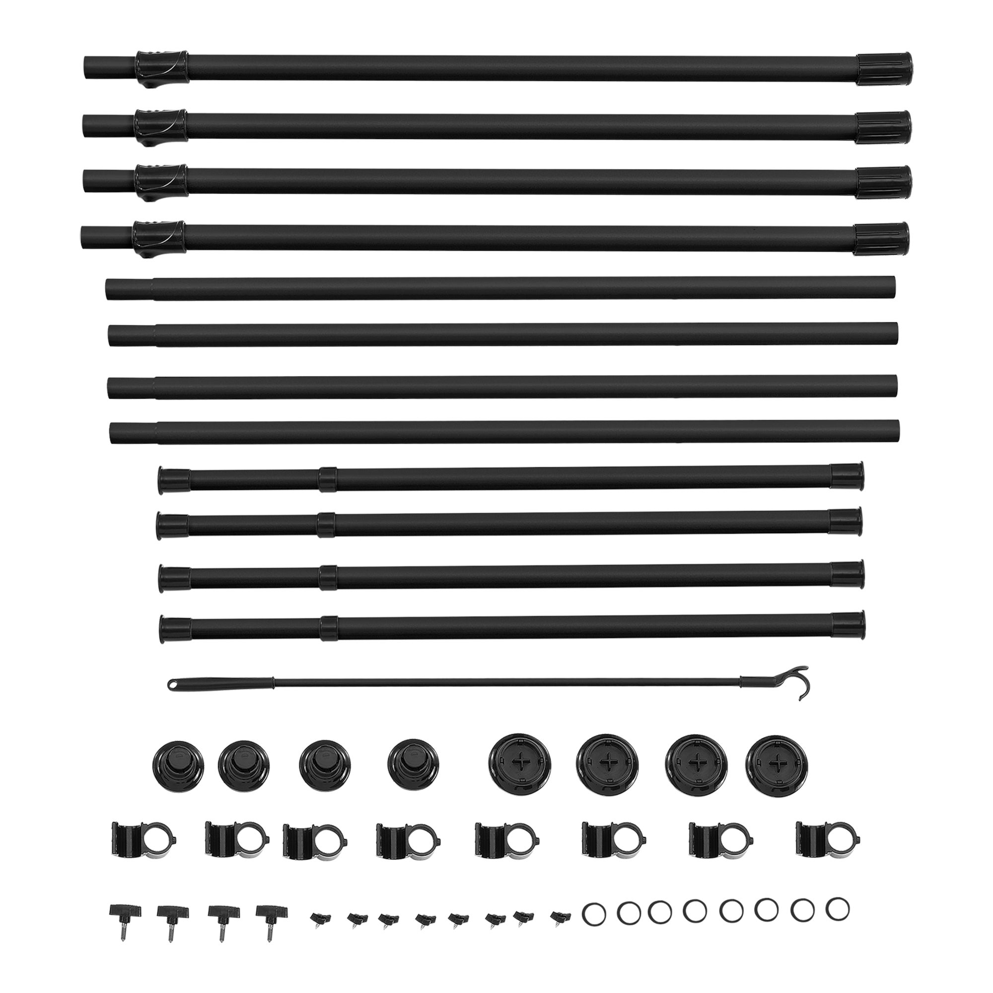 Penderie télescopique Kemi acier laqué 150 - 230 cm 4 barres de penderie noir [en.casa] - 7