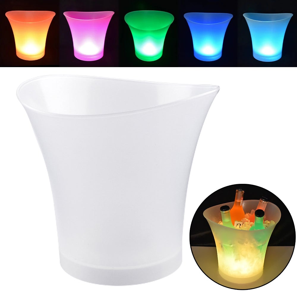 Refroidisseur De Champagne LED 5 L - Étanche - Avec Changement De Couleur RVB Automatique - Pour Fruits Et Légumes - Pour Festival, Fête, Maison, Bar