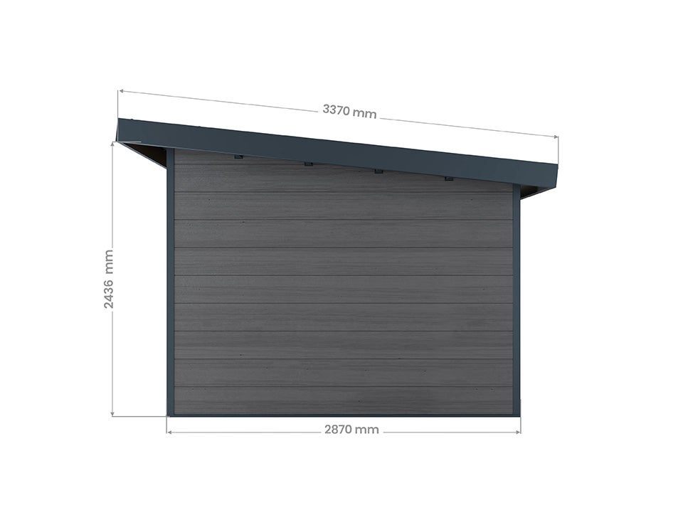 Caseta de jardín de composite ALMA - 11m2 Gris - Grosor de lamas: 28mm - Garantía 20 años - Carpintería de aluminio - Caseta de jardín - 7
