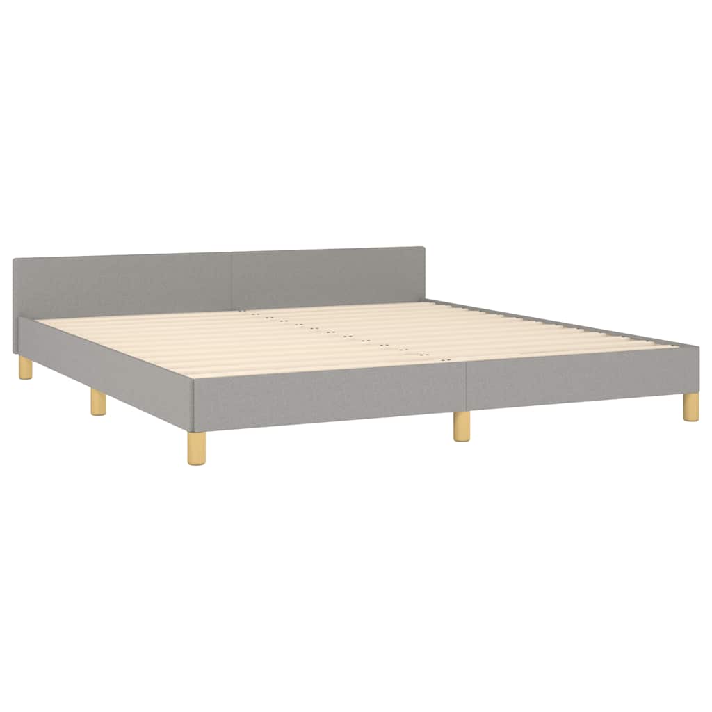 Cadre de lit sans matelas gris clair 180 x 200 cm en tissu - 4