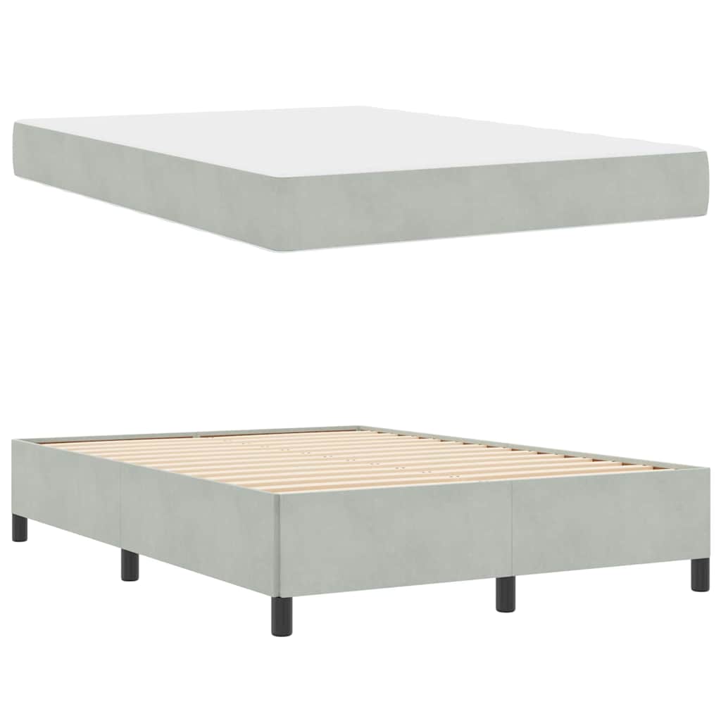 Cadre de lit en tissu gris clair 140 x 200 cm - 6