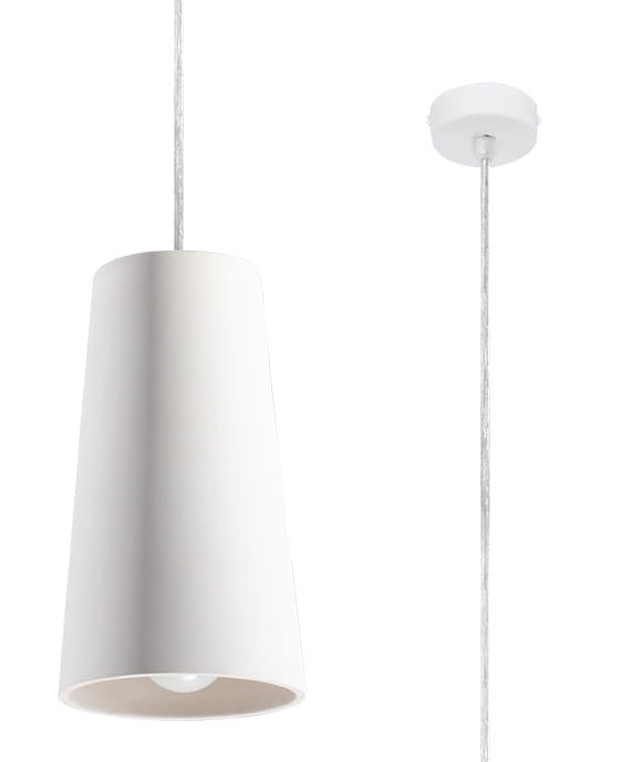 Lampa sufitowa wisząca Gulcan biała 1xGU10x40W wym: 120 x 16 x 16 cm ceramika / gips Sollux Lighting