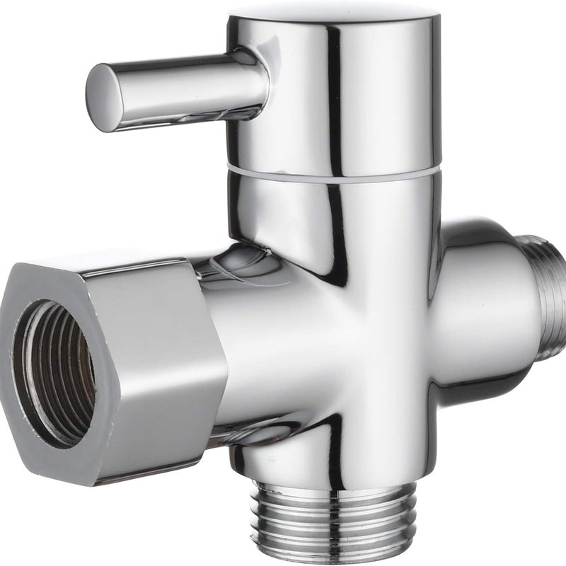 Solidny mosiężny zawór przełączający 3-drożny z adapterem T 3/8" do 12/17" do toalety, chromowany