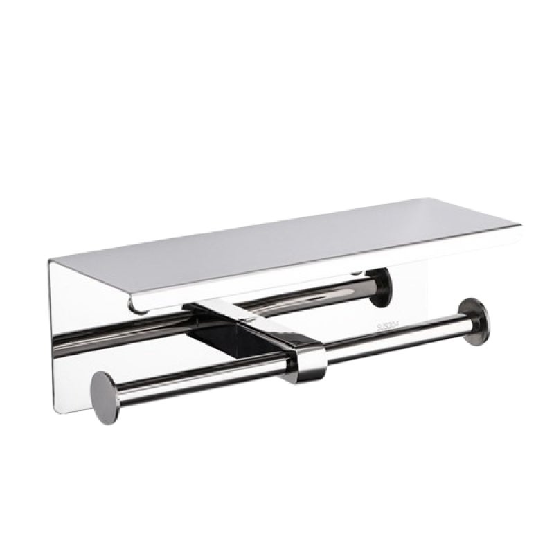 Podwójny uchwyt na papier toaletowy, montowany na ścianie, na dwie rolki, stojak ze stali nierdzewnej 304, uchwyt na rolkę papieru toaletowego z uchwy