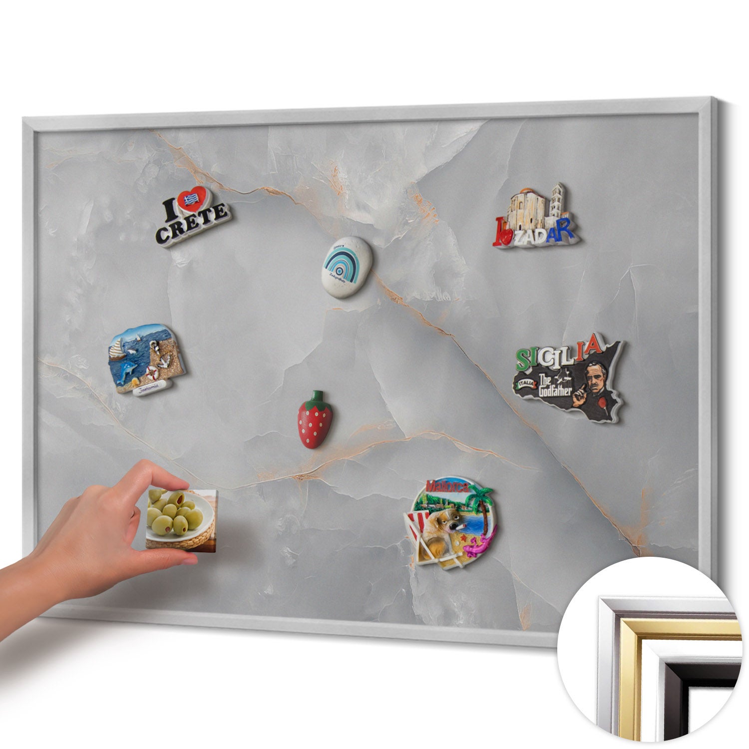 Tableau aimanté décoration murale design pour magnets et photos ...