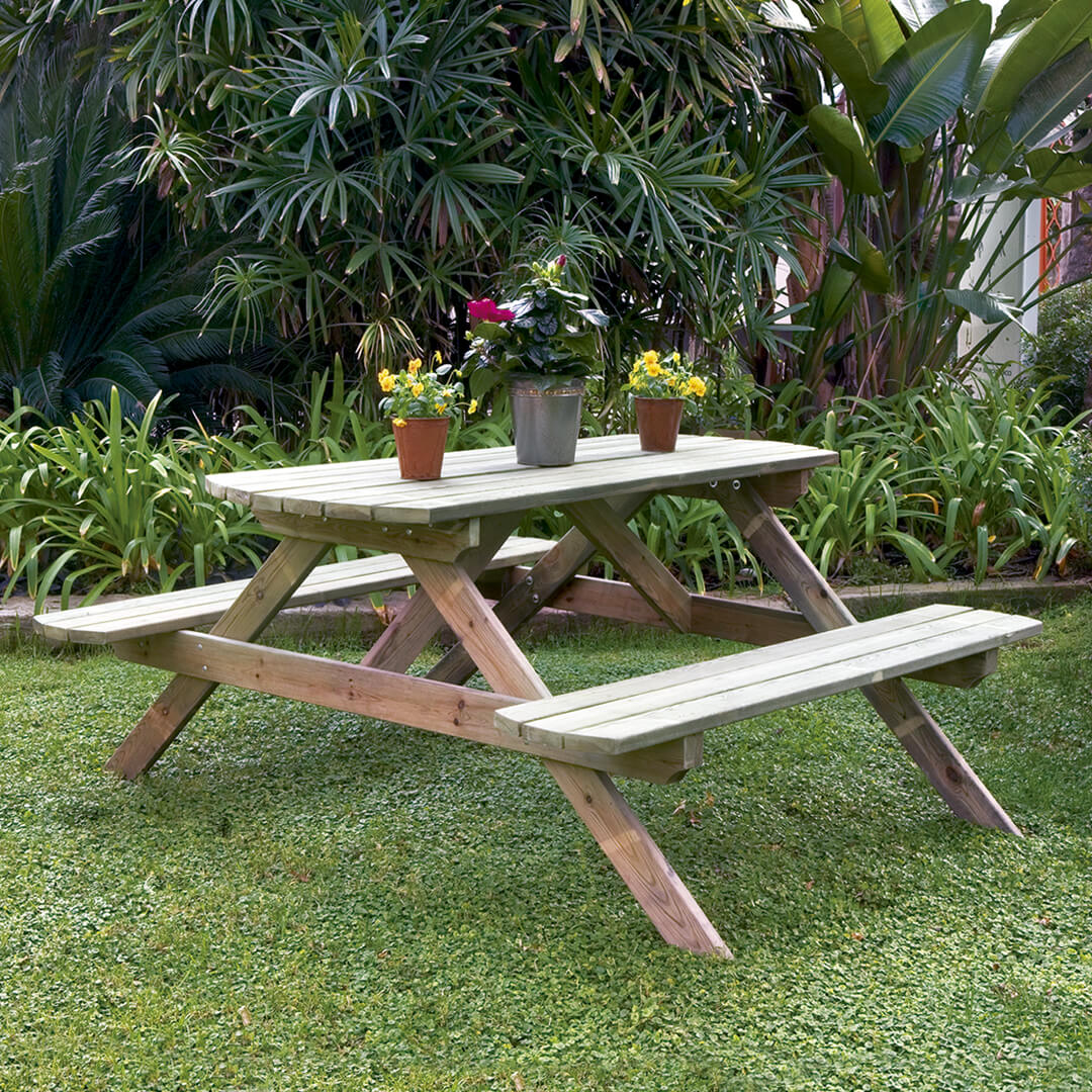MESA PICNIC MADERA DE PINO 72X172X159 CM - 2