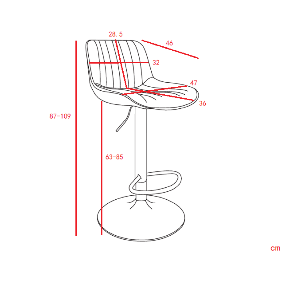 Tabourets de bar pivotants en velours noir, lot de 4 – réglables en hauteur, rotation 360°, dossier ergonomique, revêtement facile à nettoyer - 6