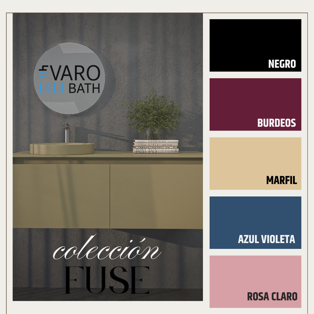 Mobile da bagno sospeso VAROBATH FUSE — 4 cassetti con lavabo incluso - Colore RAL personalizzabile Design moderno Premium﻿ - 6