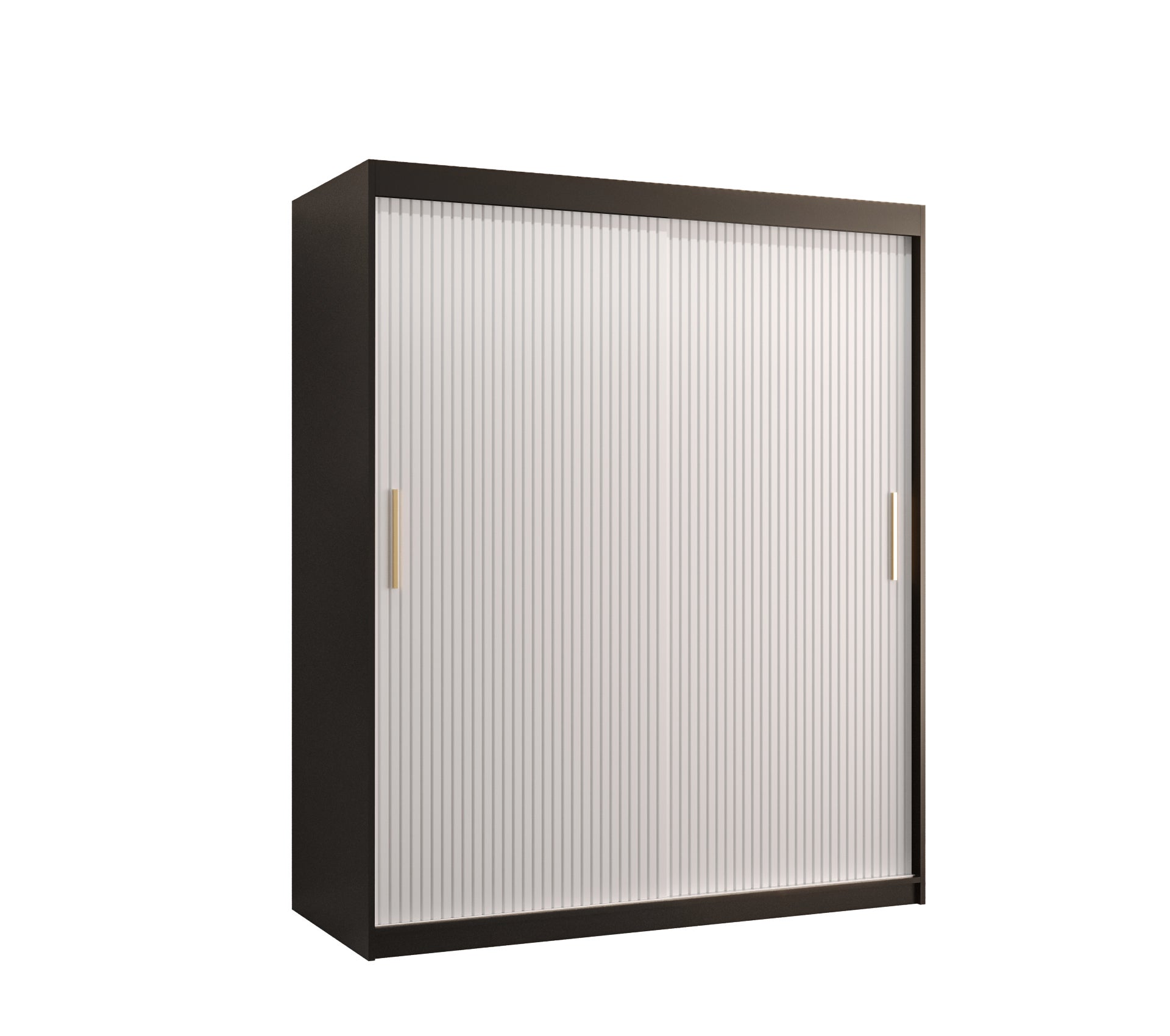 Szafa przesuwna garderoba RIFLO SLIM 1 150 x 62 x 200 cm Czarny + Biały - Abiks Meble