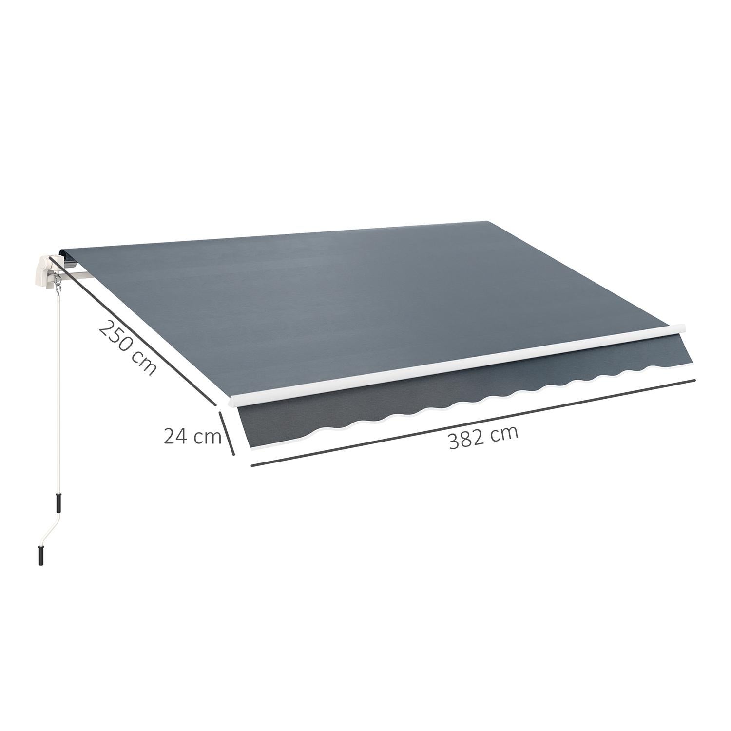 Toile de rechange store rétractable 4x3 m poly. anti-UV 50+, gris - 3