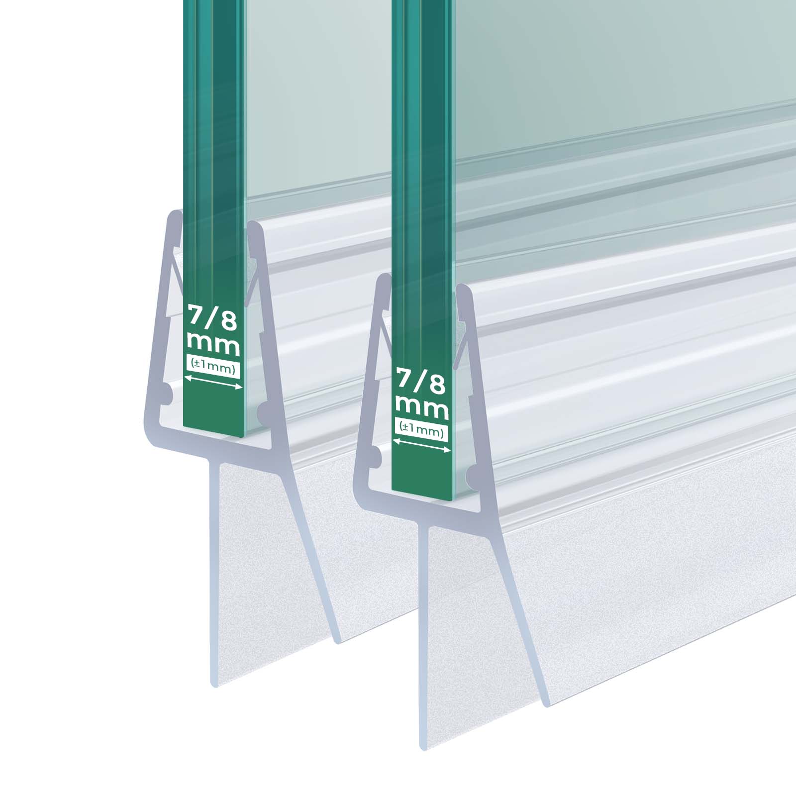 Uszczelka do drzwi prysznicowych 2 x 80 cm – do szkła 7–8 mm – możliwość przycięcia – łatwy montaż
