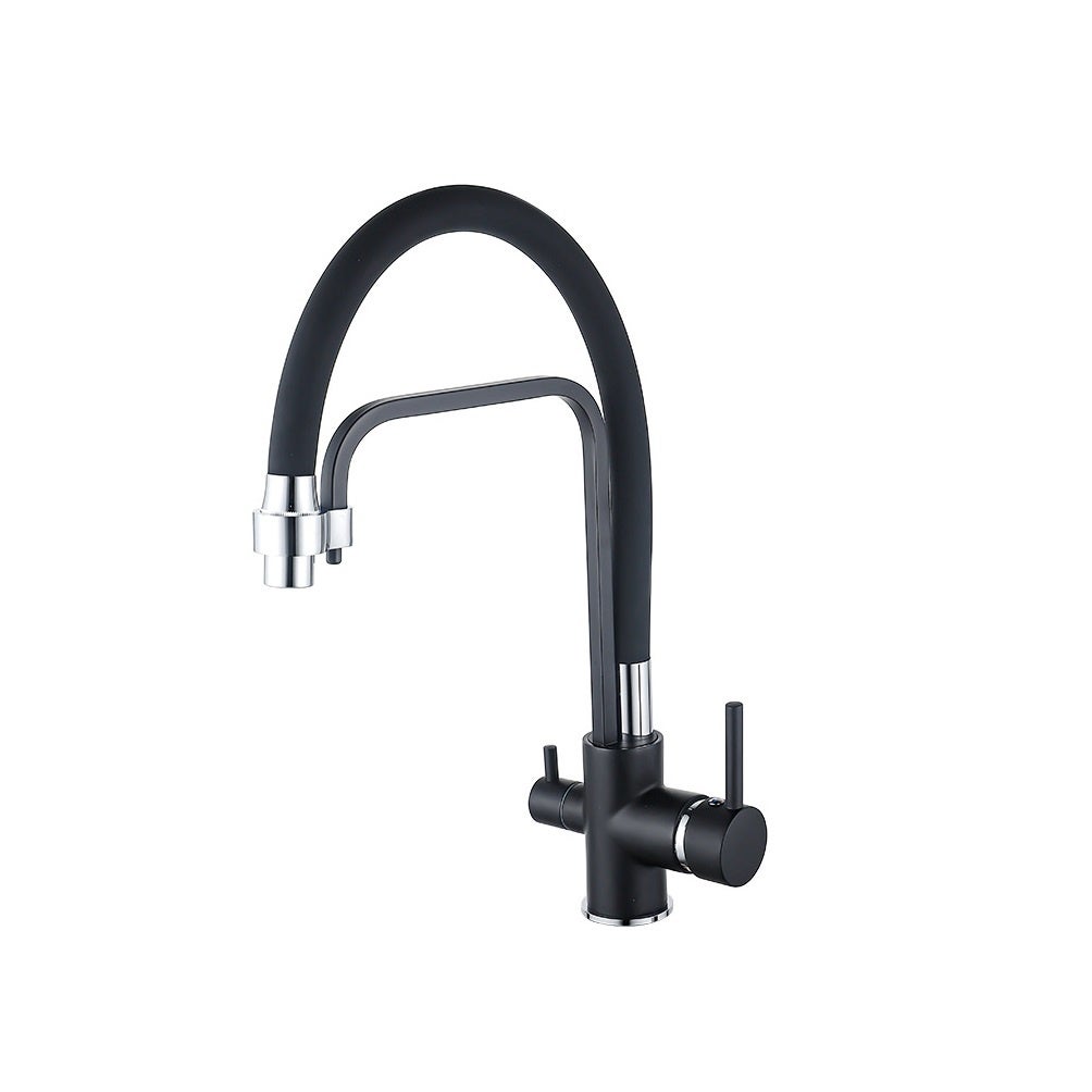 Robinet Cuisine Rabattable 2 Modes D'évacuation Orientable 360°Noir ...