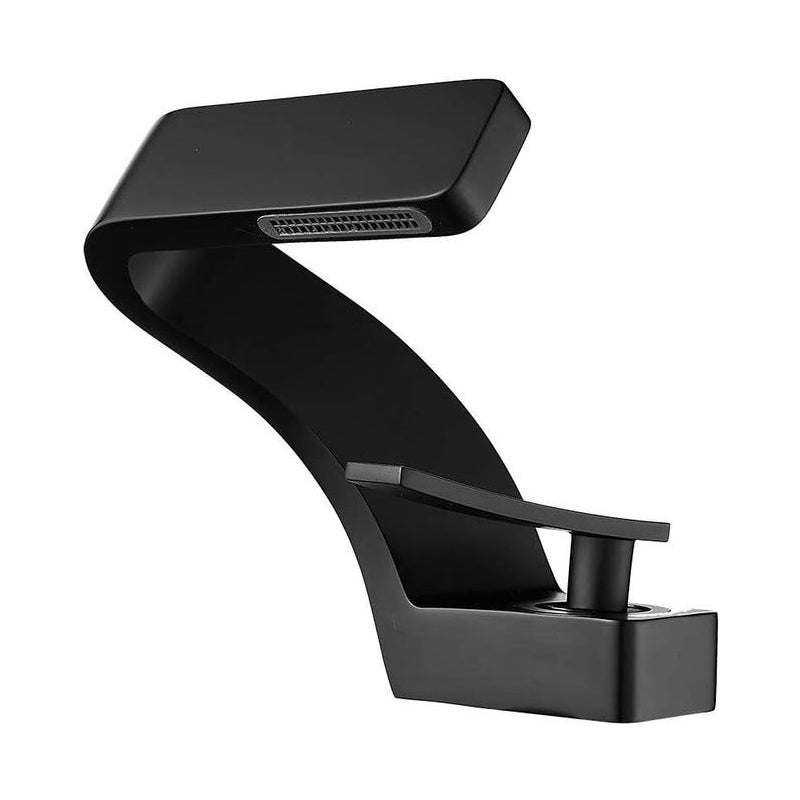 Mosiężny kran umywalkowy z ceramiczną głowicą, krótka wylewka, jednouchwytowy, czarny, idealny do łazienki.