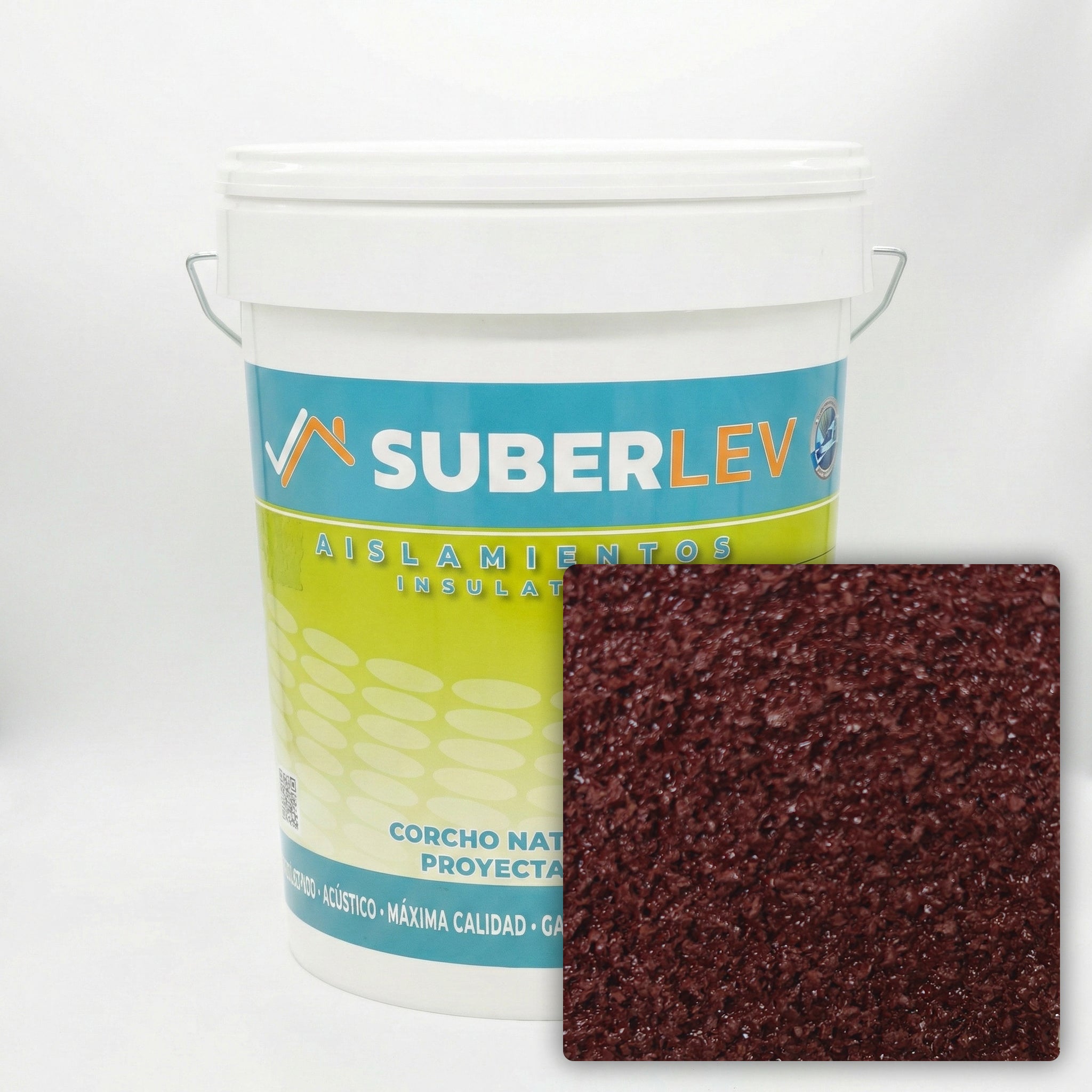 Corcho proyectado cubiertas y fachadas suberlev aislamiento natural térmico acústico e impermeabilización 12kg cp-26 (10 años garantía)