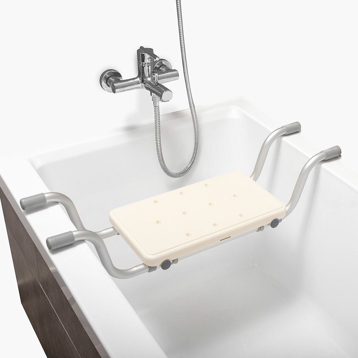 Sedile Per Vasca Da Bagno 72x22,5x18 Cm – Antiscivolo, Regolabile 3 Livelli, Portata 136 Kg, Bianco
