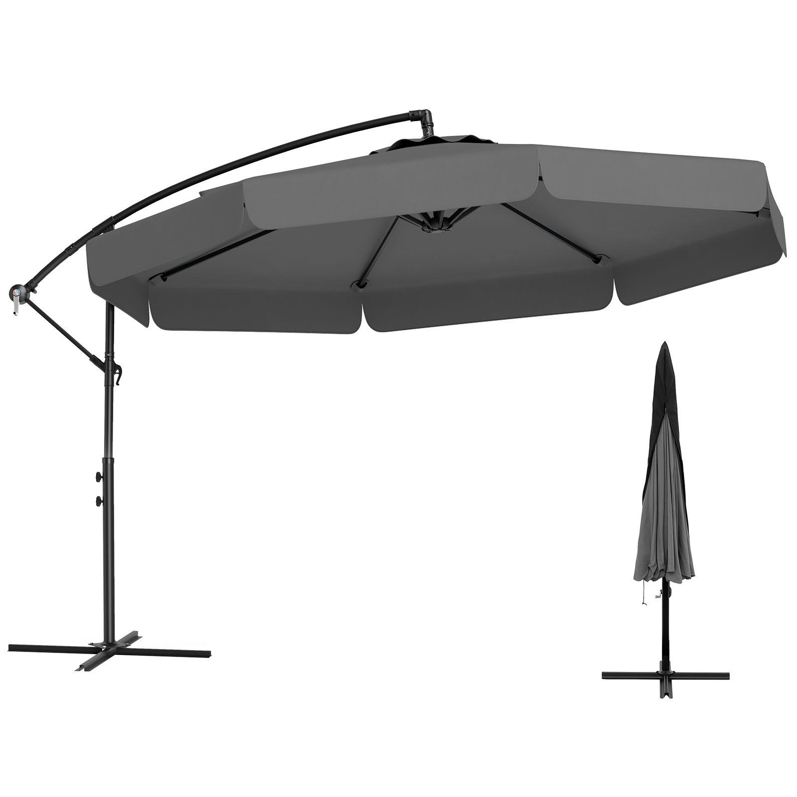 Sombrilla Rectangular Plana Inclinable 180x130 Cm - Parasol Para Terraza Con Barra De Aluminio Ajustable