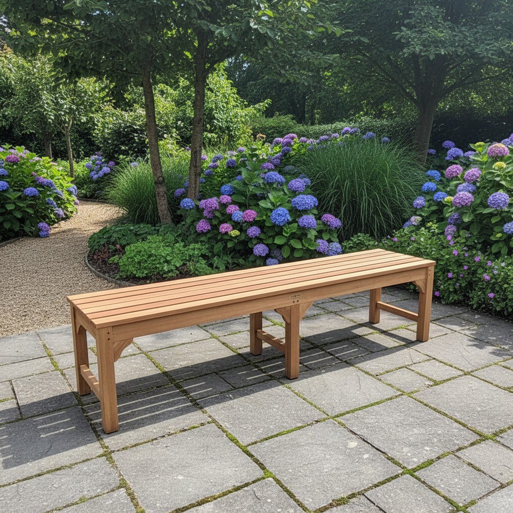 Banc en teck massif Melbourne 180 cm (sans dossier) - 7