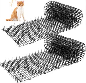 Hscjymnd Tapis Piquant Anti-Chat Chien Répulsif Dissuasif Spike - Protection Jardin 2m X 30cm Noir