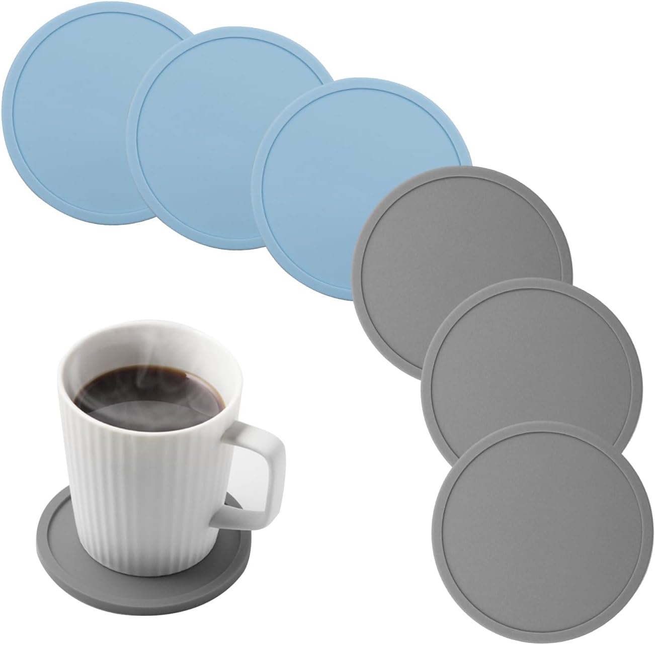 Lot De 6 Sous-verres Ronds En Verre - Motif Scène De Cerf, Style Campagne - Neuf