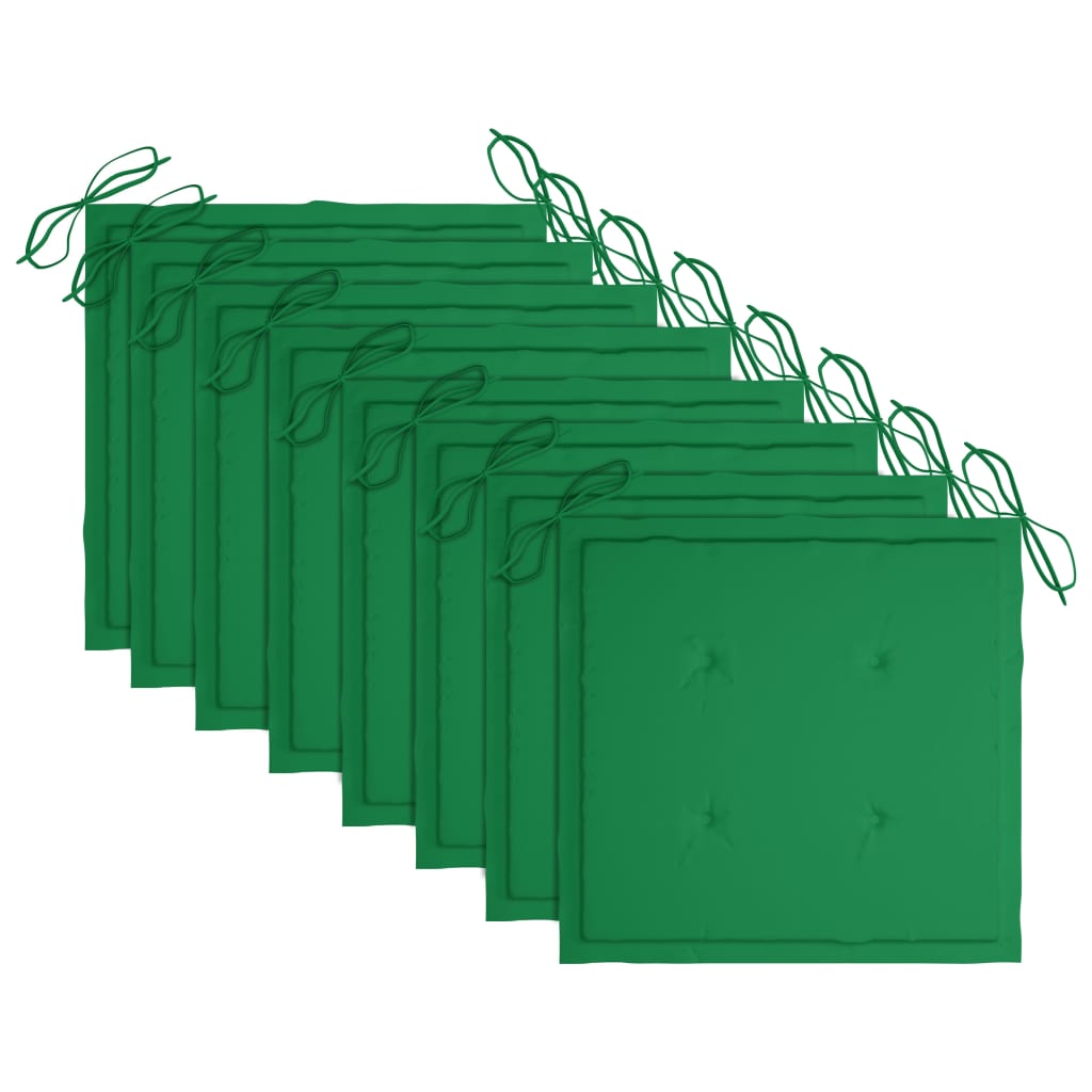 Chaises de jardin avec coussins 8 pcs Bois d'acacia solide Gris 6 - 5