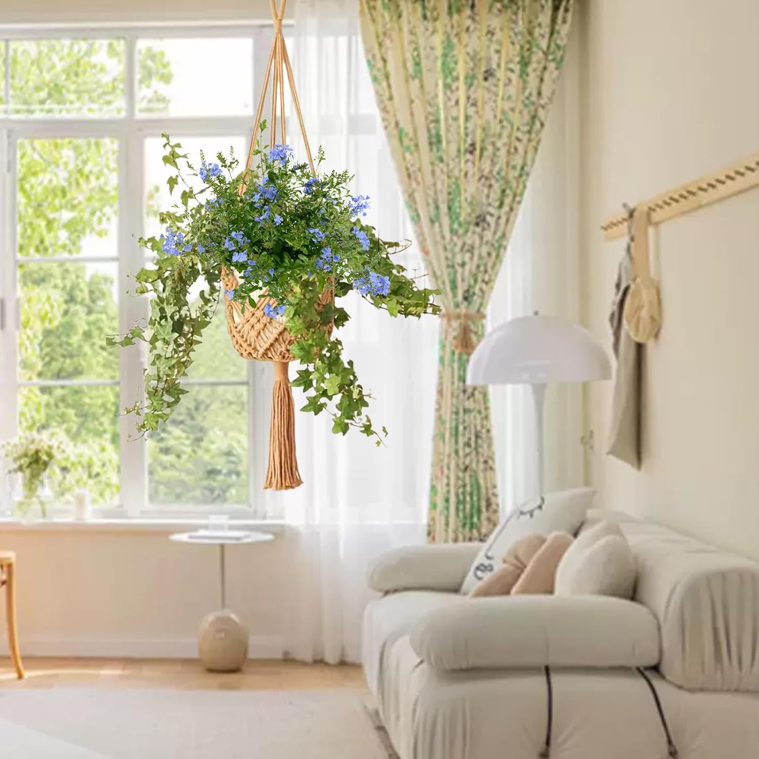 Suspension pour Plantes en macramé | 2 Supports de Pot à Suspendre – Style bohème Tendance au Crochet pour décoration d'intérieur, Pots de Fleurs - 3